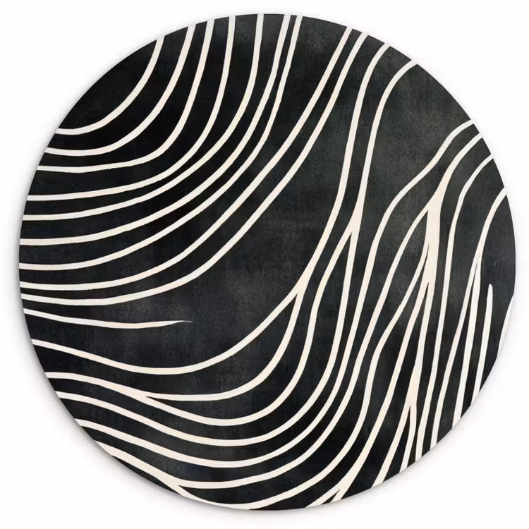 Muurcirkel glas - Lijnen - Patroon - Abstract - Wit — 1