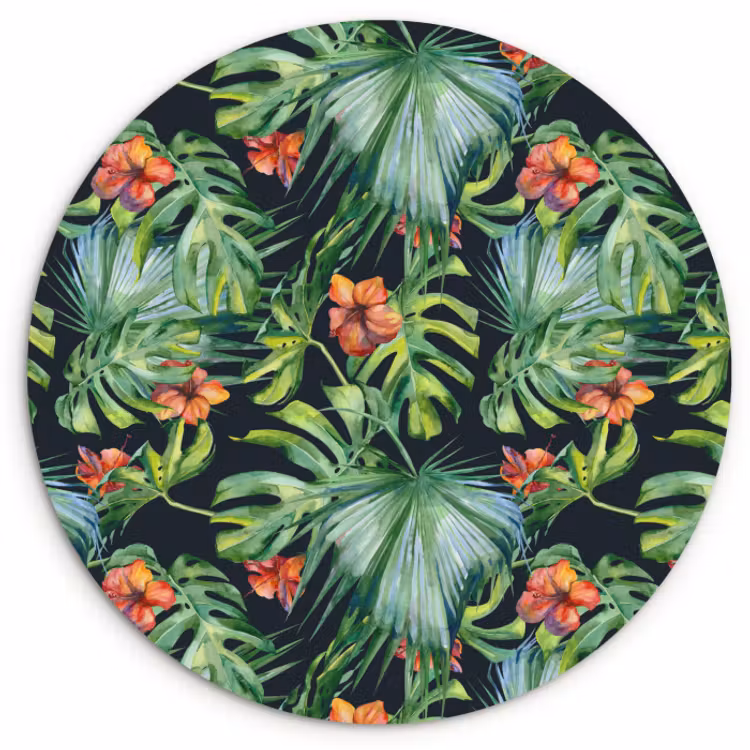 Muurcirkel glas - Monstera - Jungle - Bladeren — 1