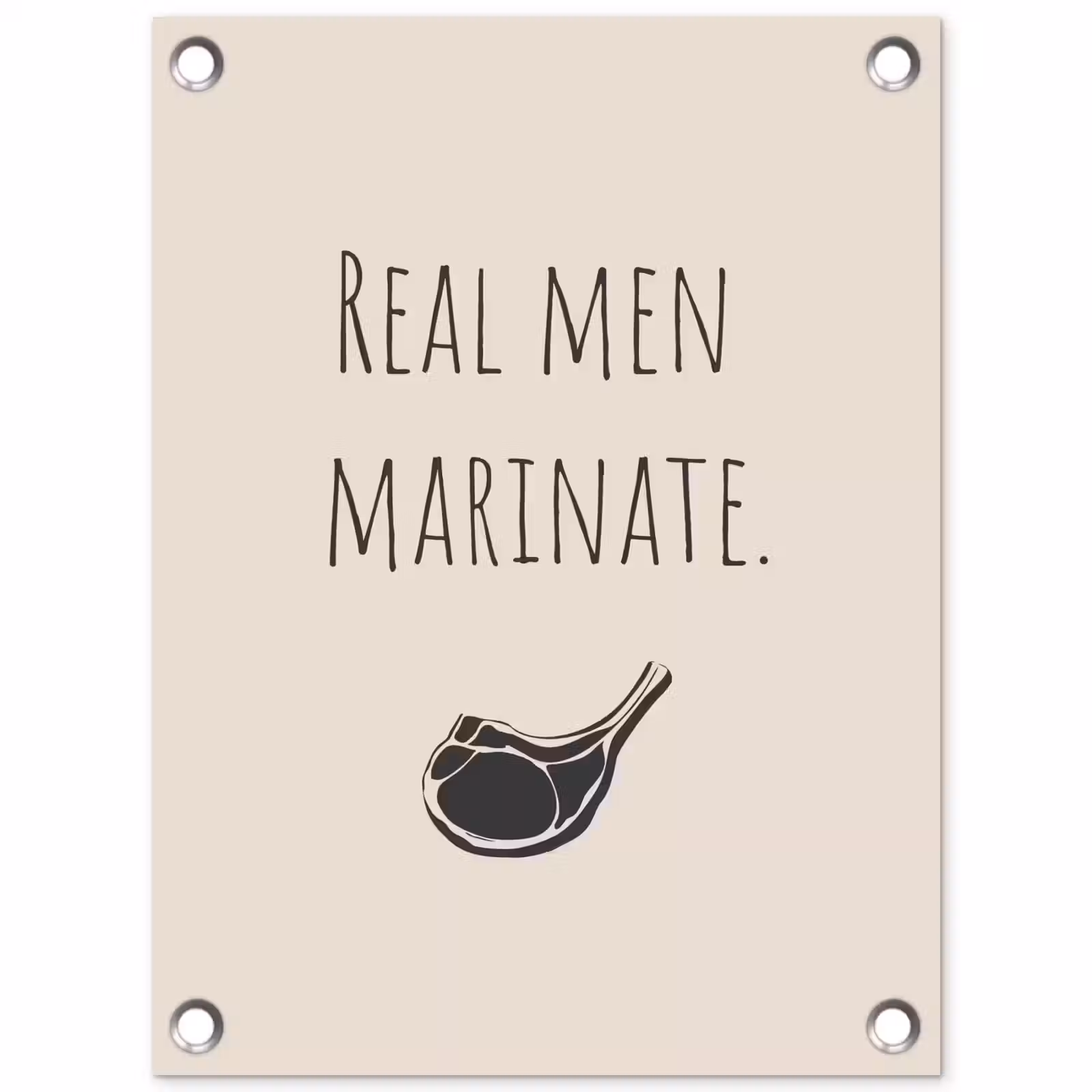Tuinposter - Vlees - Minimalistisch - Beige - Quote — 1