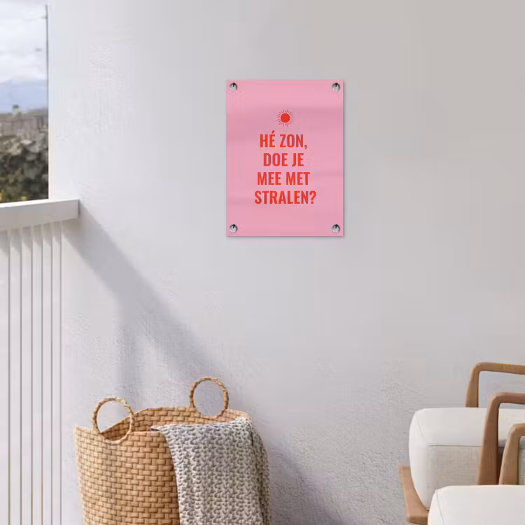 Tuinposter - Roze - Zon - Quote — 3