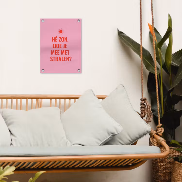 Tuinposter - Roze - Zon - Quote — 5