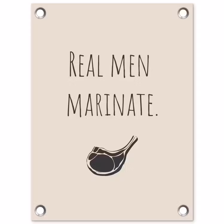 Tuinposter - Vlees - Minimalistisch - Beige - Quote — 1