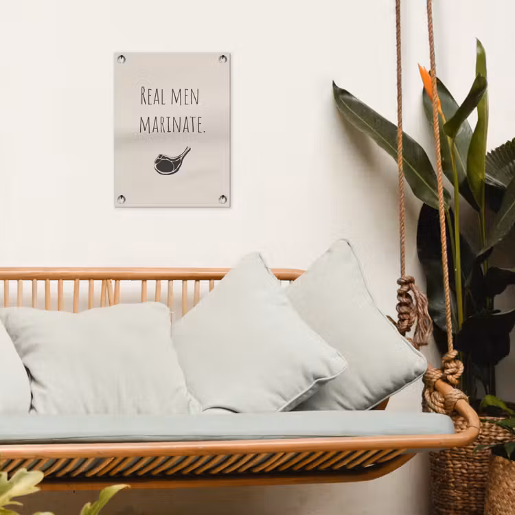 Tuinposter - Vlees - Minimalistisch - Beige - Quote — 5