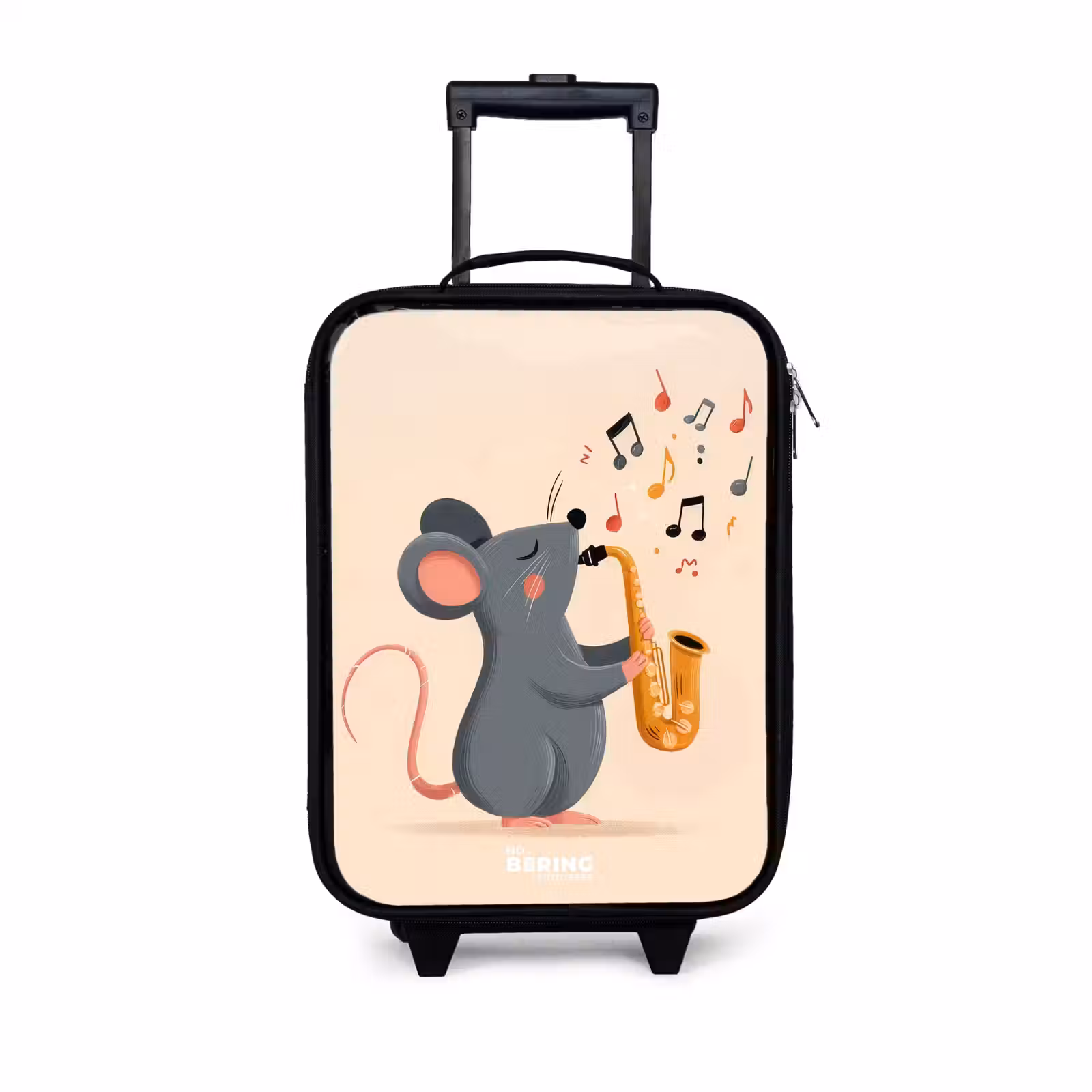 Kinderkoffer - Zwart - Muis - Saxofoon - Muziek — 1