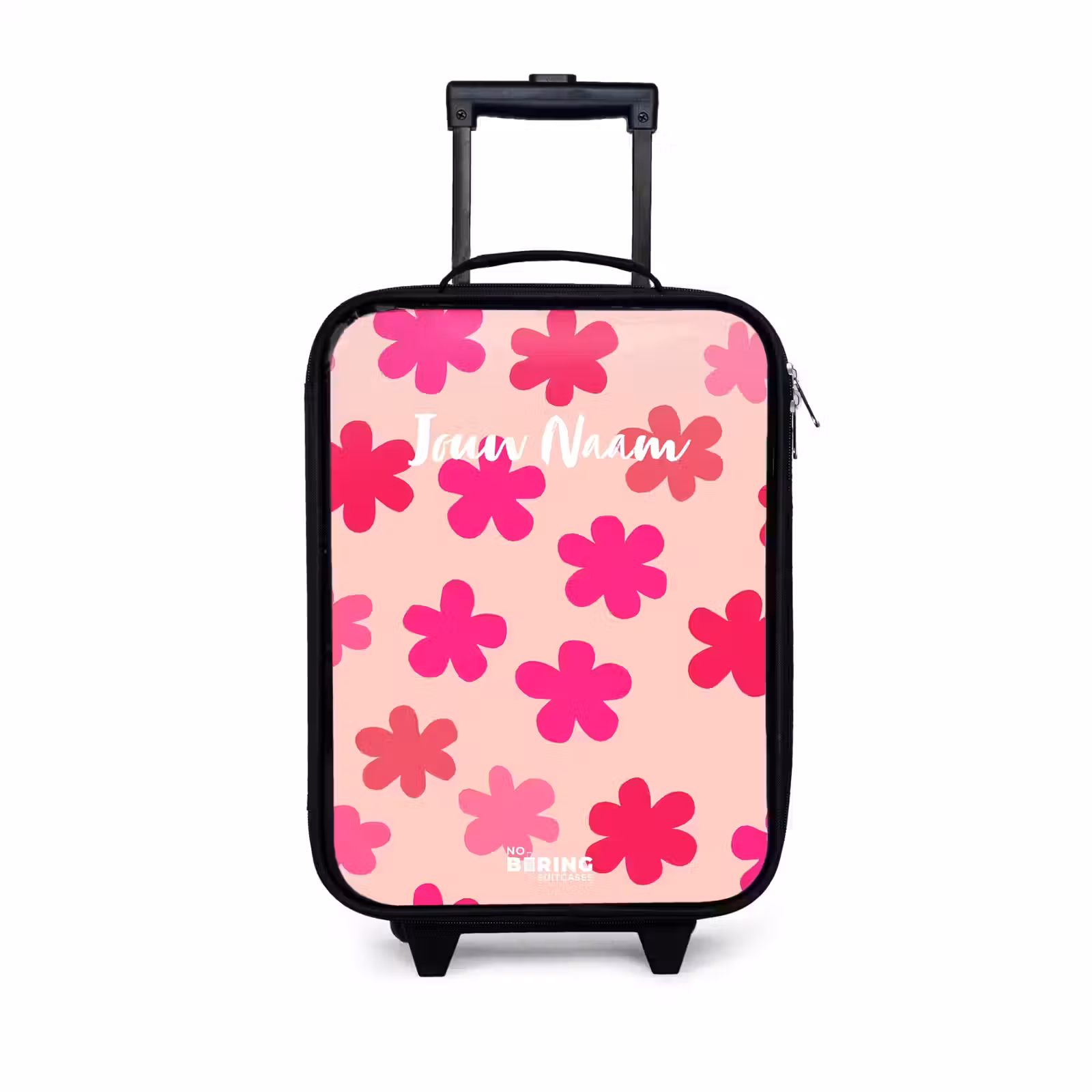 Kinderkoffer - Zwart - Roze bloemen — 1