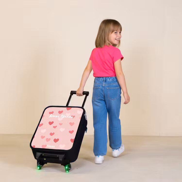 Kinderkoffer - Zwart - Hartjes — 2