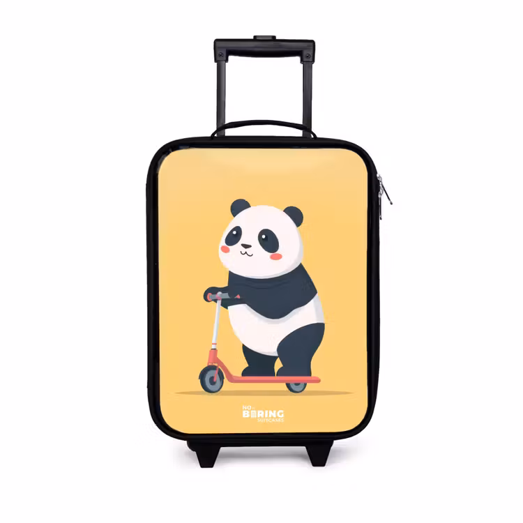 Kinderkoffer - Zwart - Panda - Step - Geel — 1