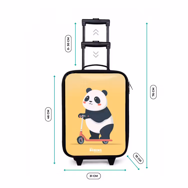 Kinderkoffer - Zwart - Panda - Step - Geel — 7