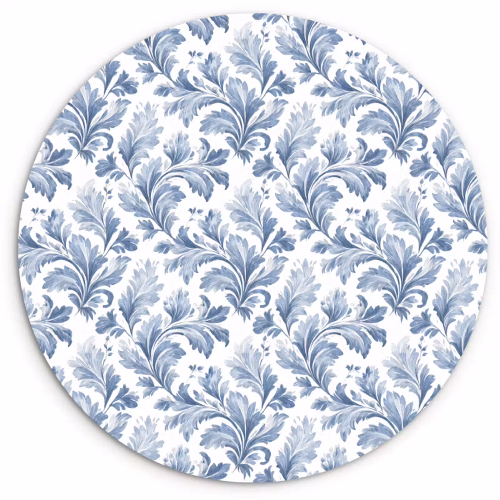 Muurcirkel glas - Bladeren - Blauw - Patroon — 1