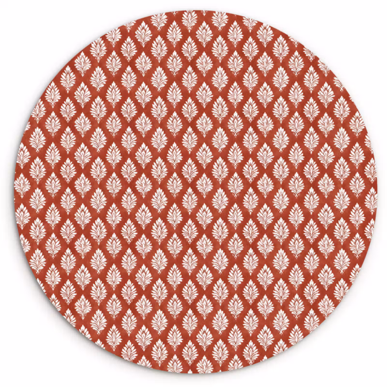 Muurcirkel glas - Chic - Patroon - Rood - Wit — 1
