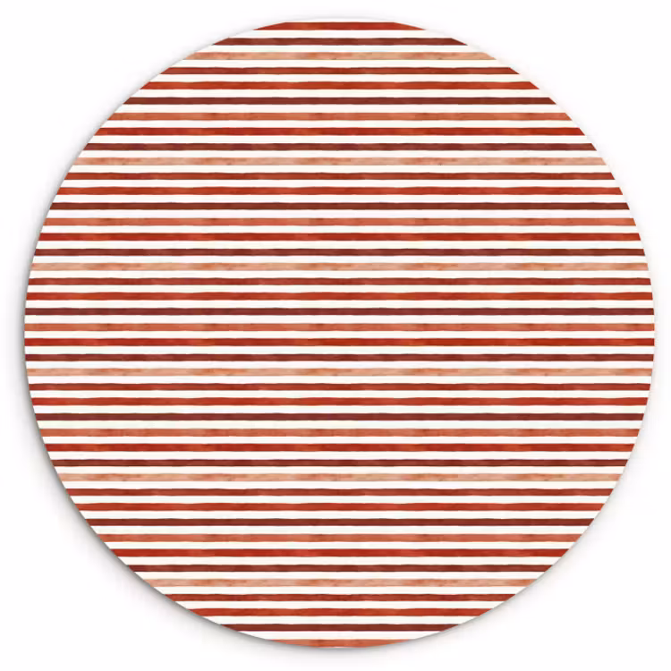 Muurcirkel glas - Nautisch - Chic - Strepen - Rood — 1