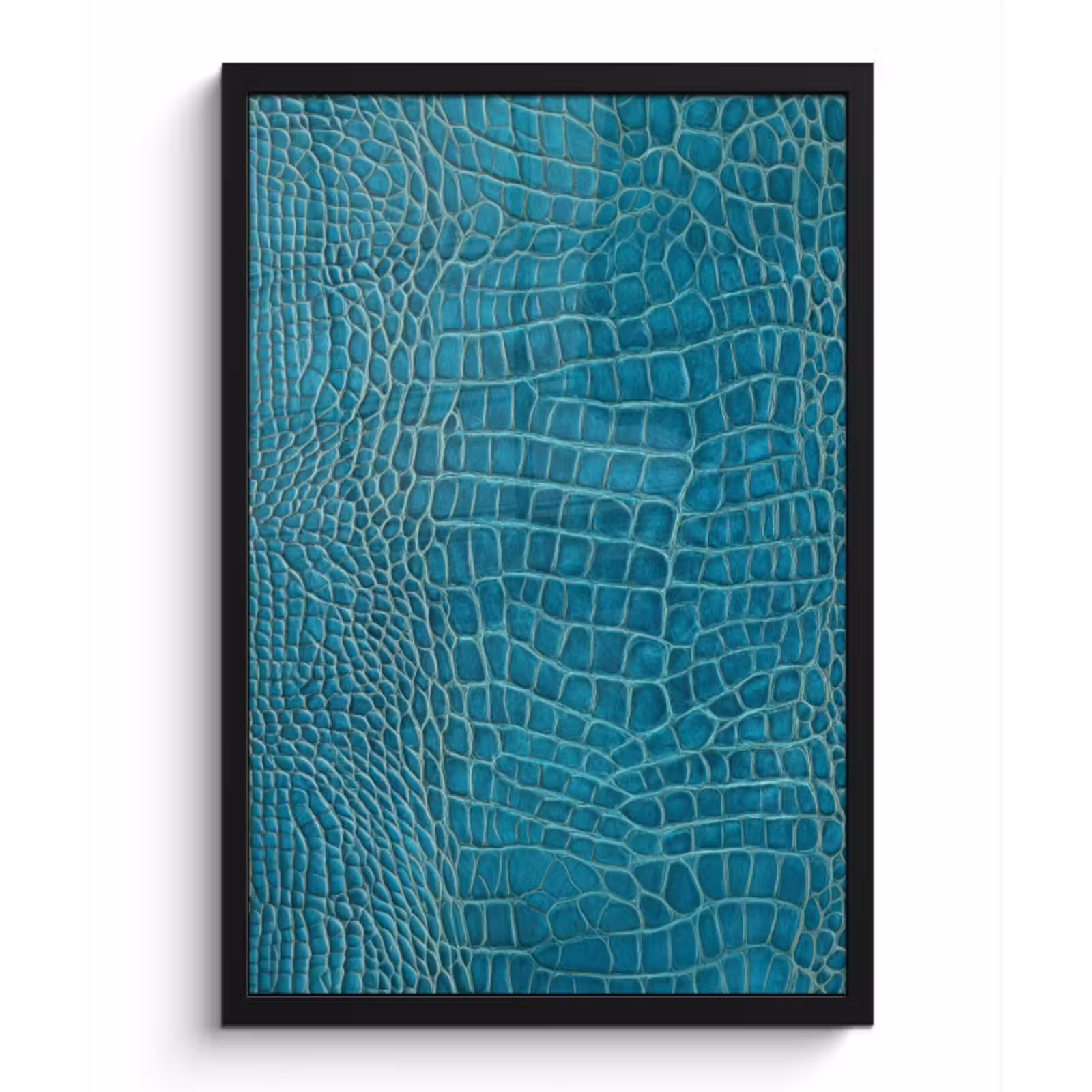 Poster met lijst - Krokodillenleertextuur - Blauw - Exotisch — 1