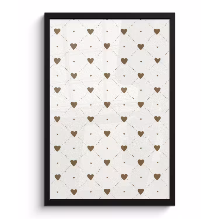 Poster met lijst - Hartjes - Patroon - Raster - Klassiek — 1