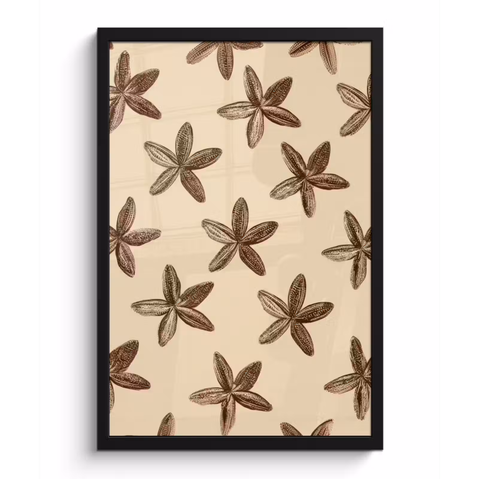 Poster met lijst - Sterren - Bruin - Natuurlijk — 1