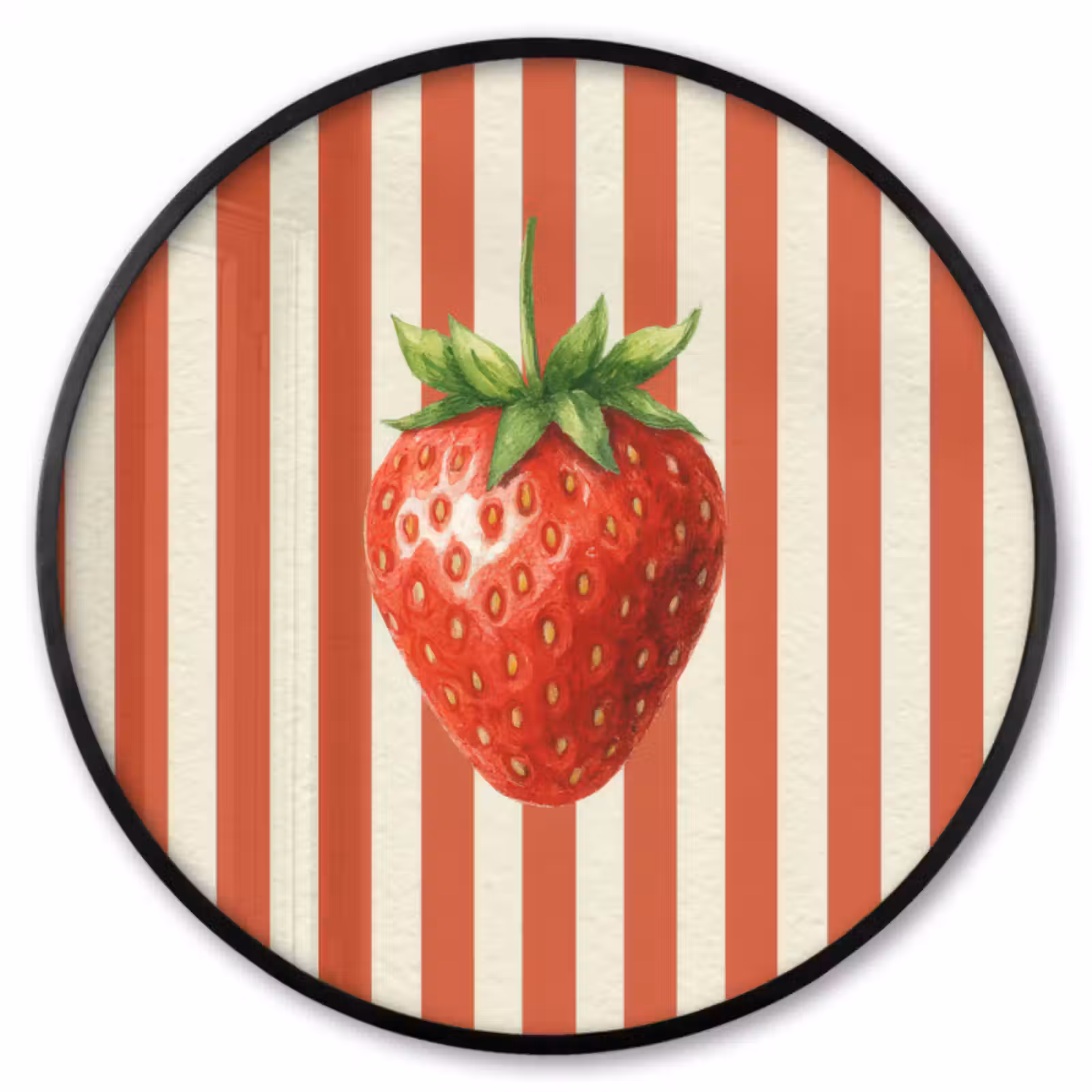 Fotolijst rond zonder passe partout - Aardbei - Strepen - Rood — 1
