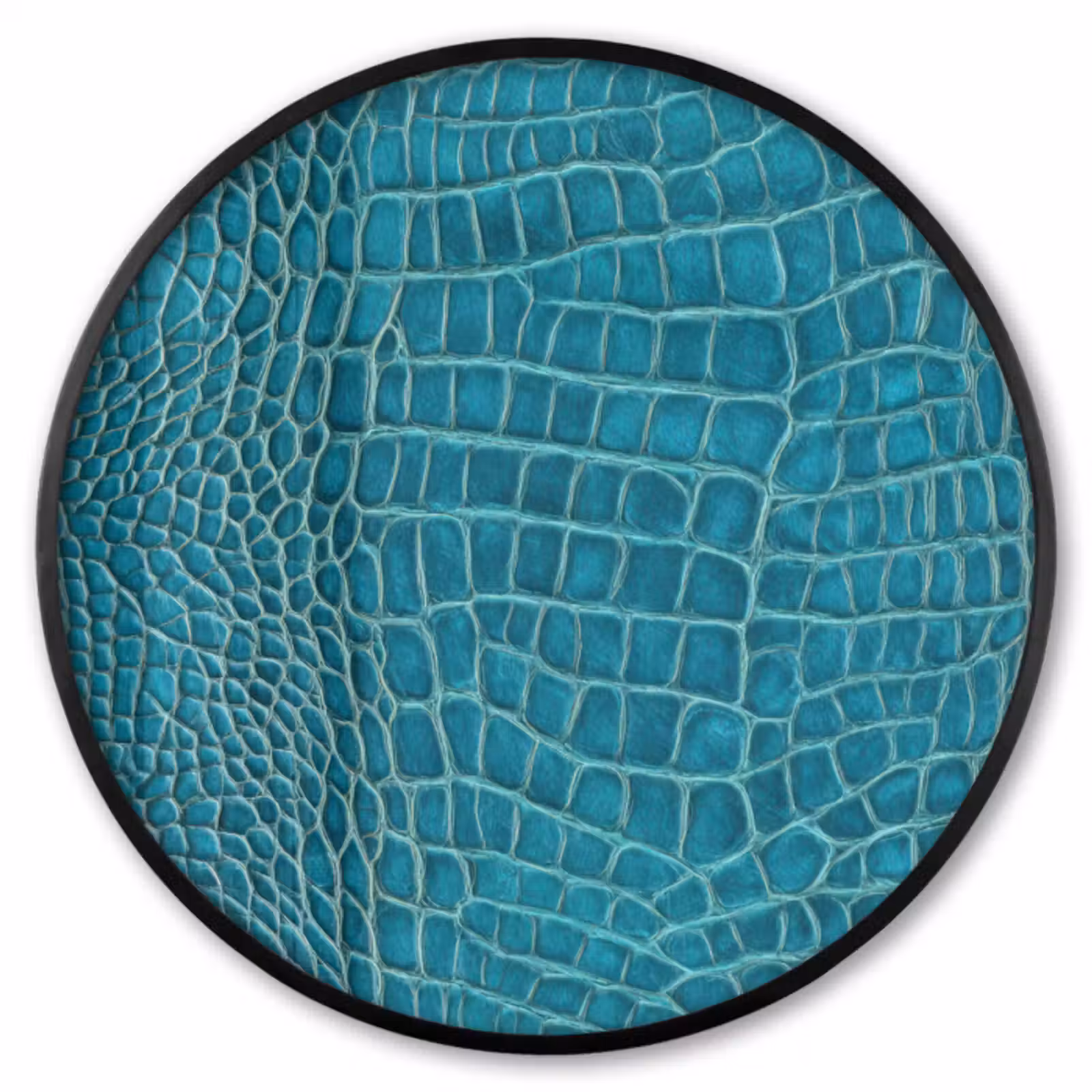 Fotolijst rond zonder passe partout - Krokodillenleertextuur - Blauw - Exotisch — 1