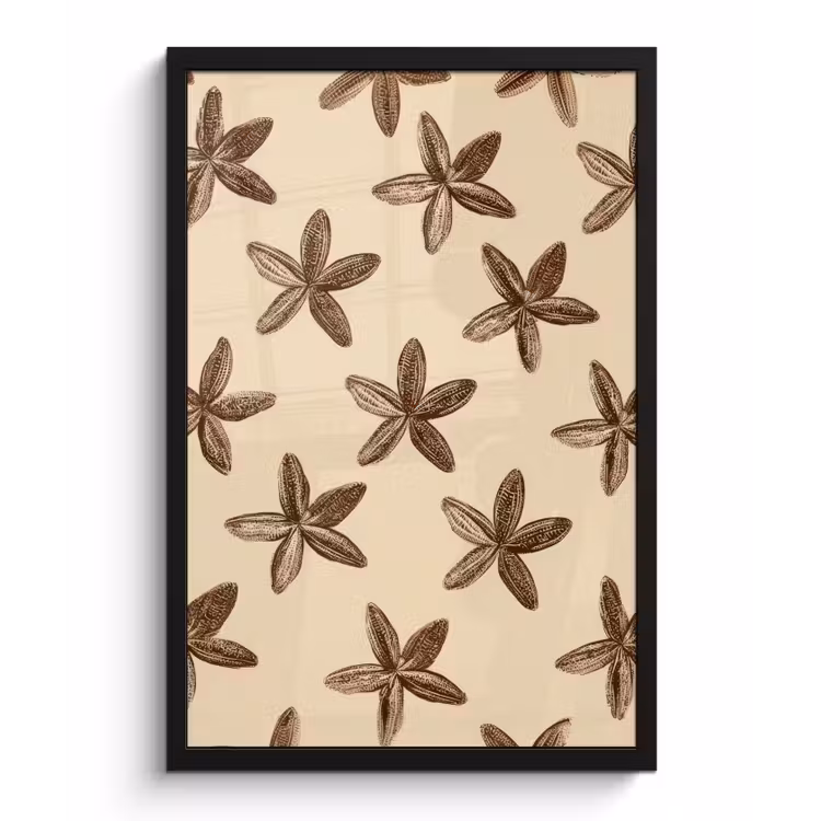 Poster met lijst - Sterren - Bruin - Natuurlijk — 1