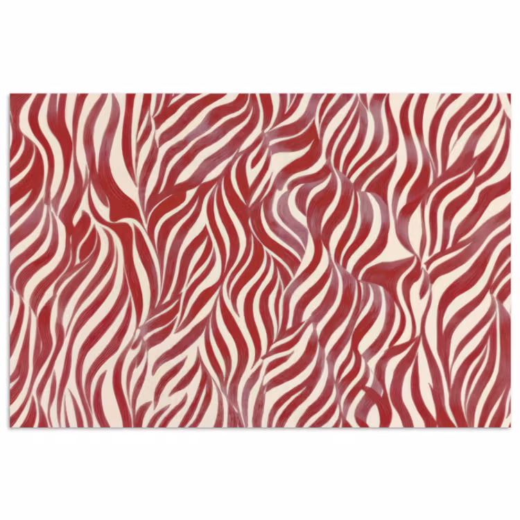 Poster – Golvende vormen - Abstract - Rood — 1