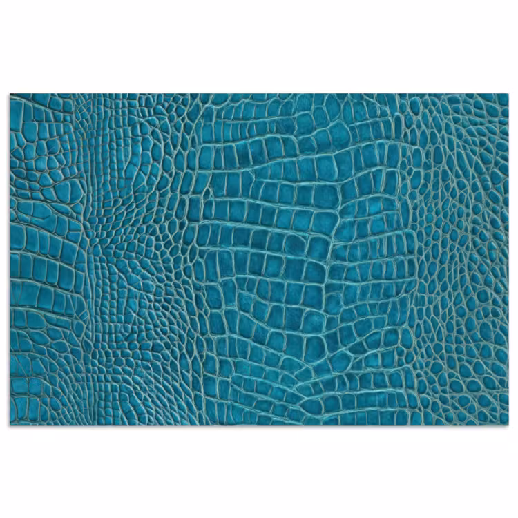Poster – Krokodillenleertextuur - Blauw - Exotisch — 1