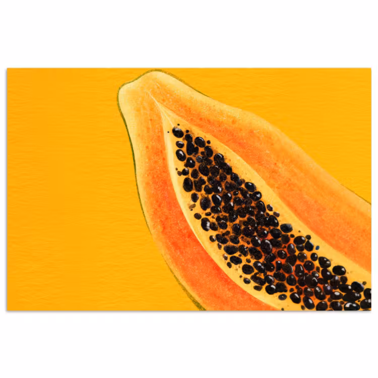 Poster – Papaja - Oranje - Topisch — 1