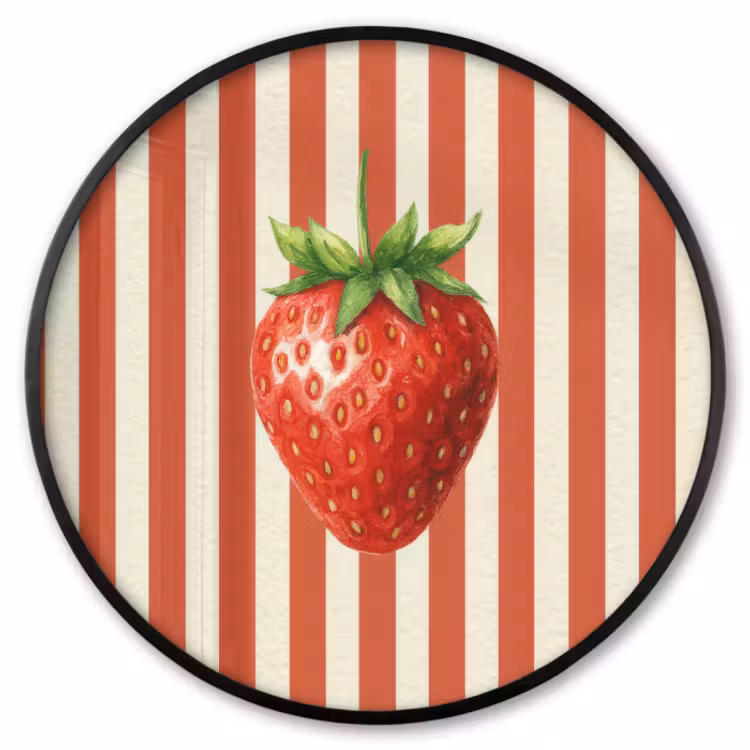 Fotolijst rond zonder passe partout - Aardbei - Strepen - Rood — 1