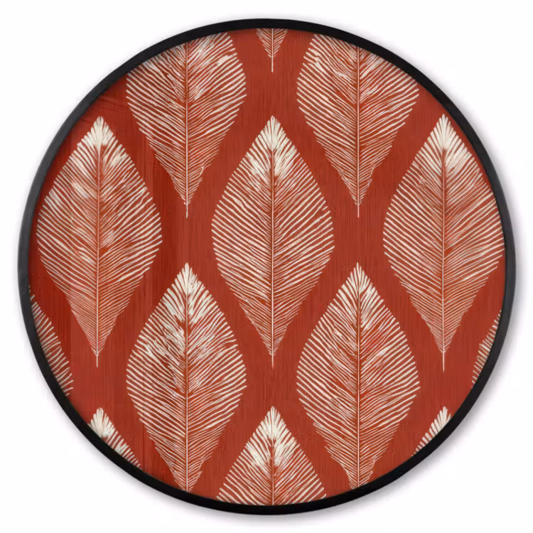 Fotolijst rond zonder passe partout - Bladeren - Rood - Elegant — 1