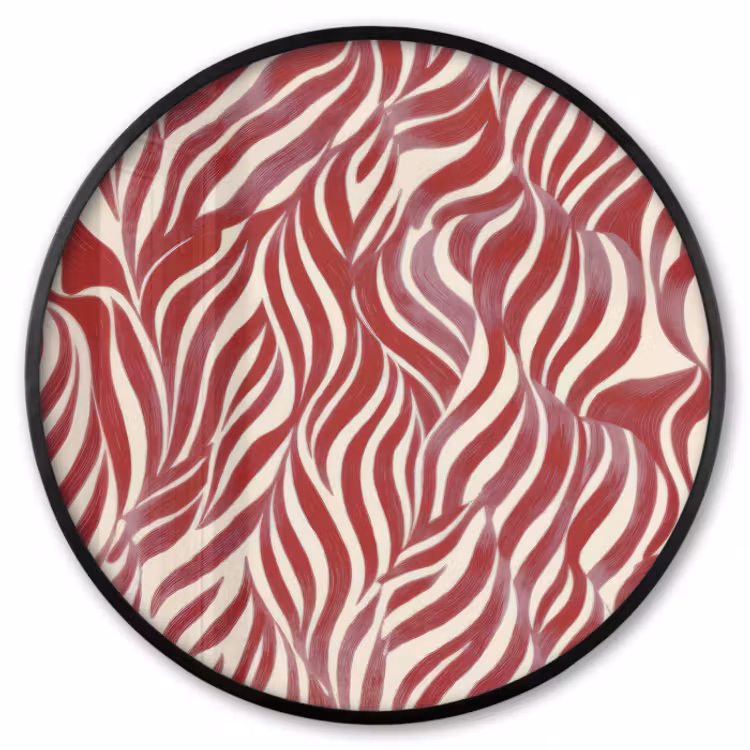 Fotolijst rond zonder passe partout - Golvende vormen - Abstract - Rood — 1
