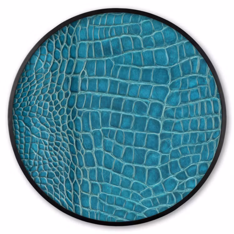 Fotolijst rond zonder passe partout - Krokodillenleertextuur - Blauw - Exotisch — 1