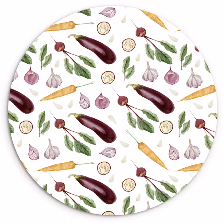 Muurcirkel glas - Aubergines - Wortels - Bieten - Ui — 1