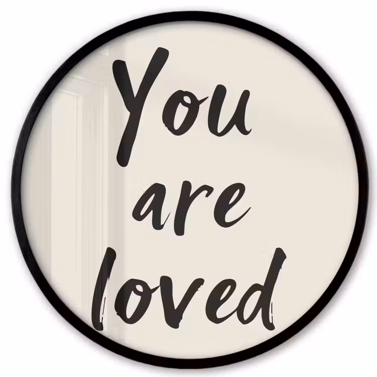 Ronde fotolijst - Minimalistisch - Beige - Love — 1