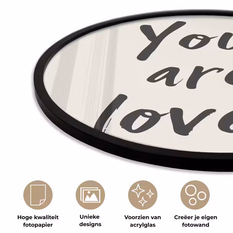 Ronde fotolijst - Minimalistisch - Beige - Love — 2