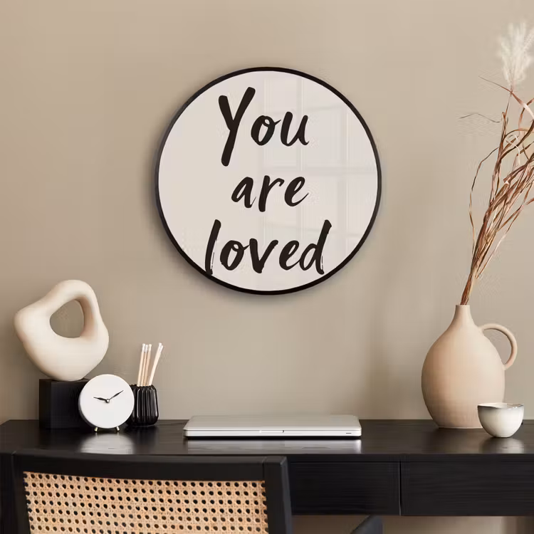 Ronde fotolijst - Minimalistisch - Beige - Love — 3