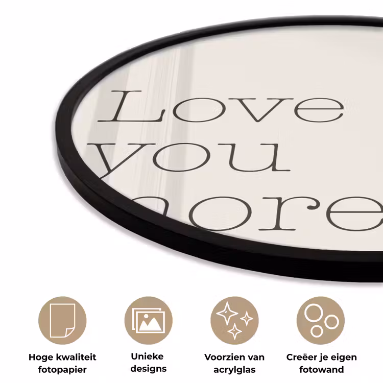 Ronde fotolijst - Minimalistisch - Love - Beige — 2