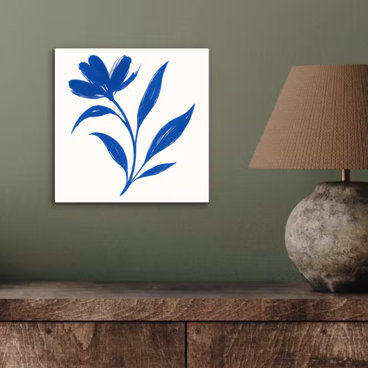 Aluminium schilderij - Bloem - Blaadjes - Minimalistisch - Blauw — 3