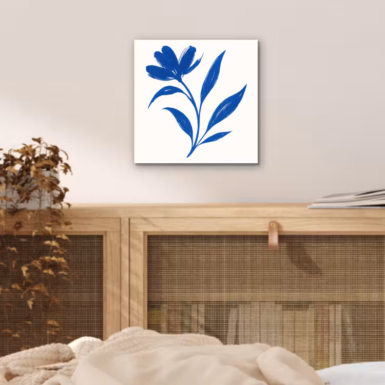 Aluminium schilderij - Bloem - Blaadjes - Minimalistisch - Blauw — 4