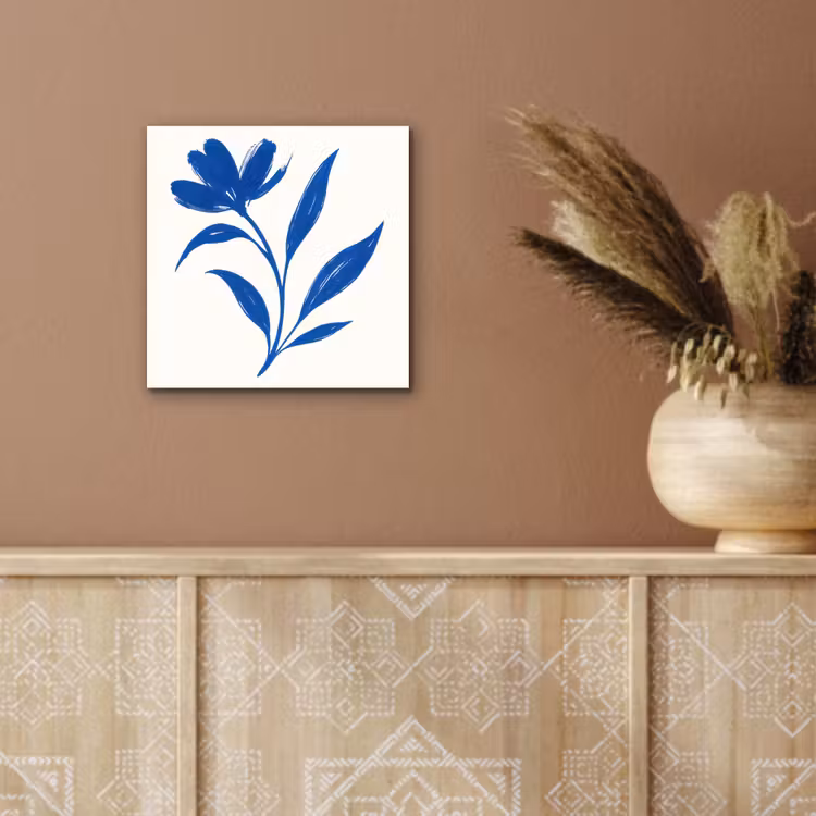 Aluminium schilderij - Bloem - Blaadjes - Minimalistisch - Blauw — 5
