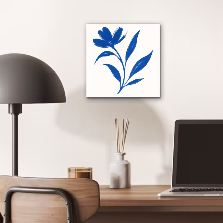 Aluminium schilderij - Bloem - Blaadjes - Minimalistisch - Blauw — 6