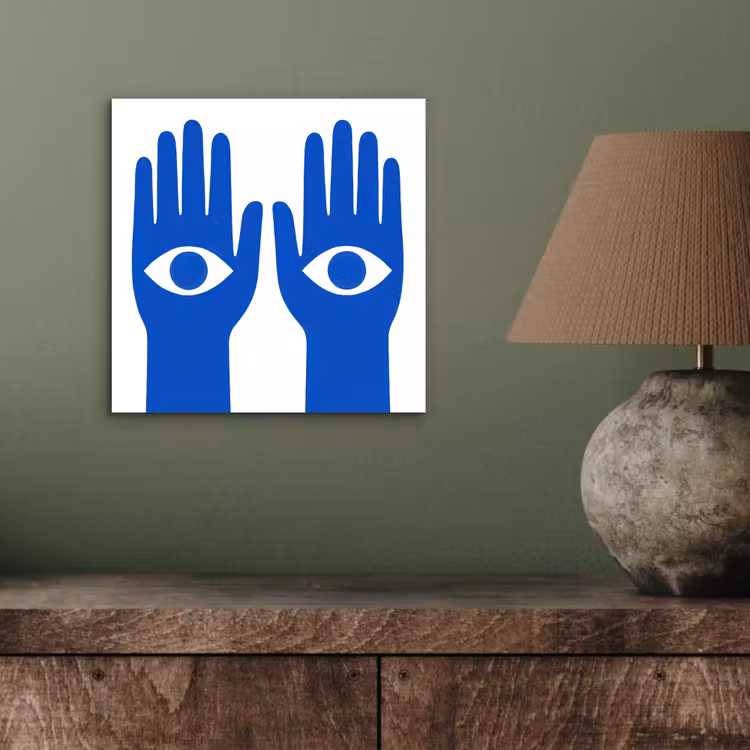 Aluminium schilderij - Handen - Twee - Ogen - Blauw — 3