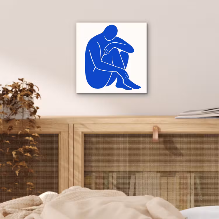 Aluminium schilderij - Lichaam - Abstract - Blauw — 4