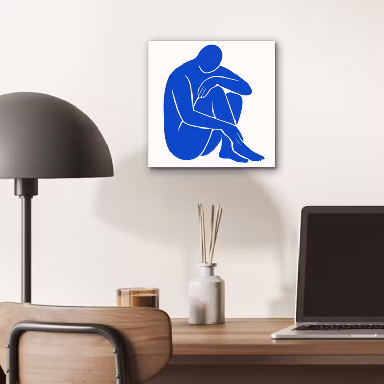 Aluminium schilderij - Lichaam - Abstract - Blauw — 6