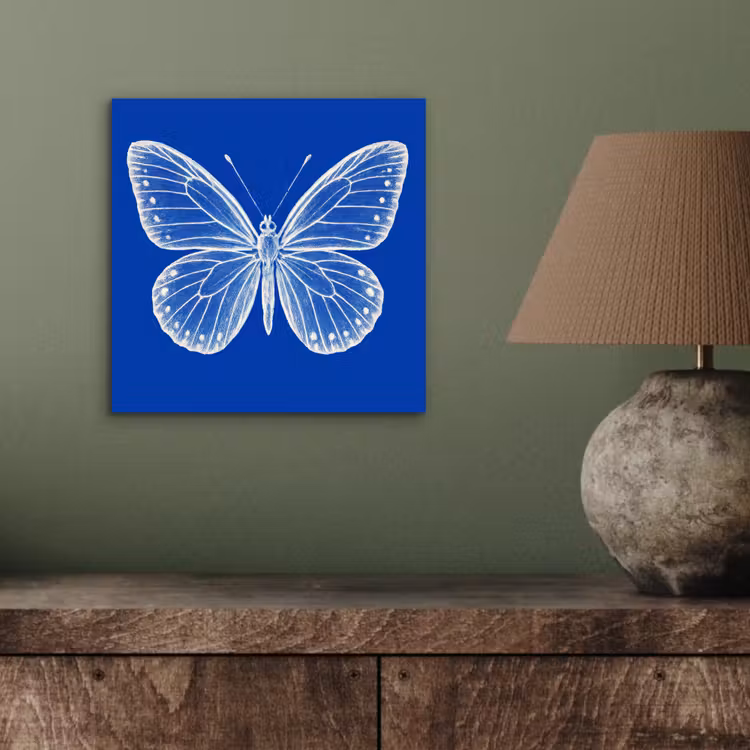 Aluminium schilderij - Vlinder - Wit - Getekend - Stippen — 3