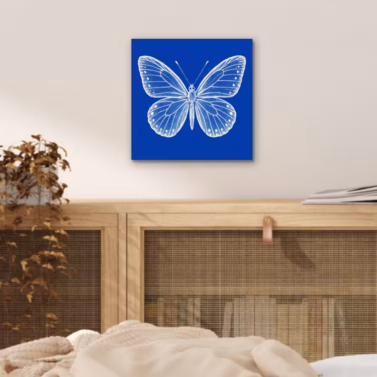 Aluminium schilderij - Vlinder - Wit - Getekend - Stippen — 4