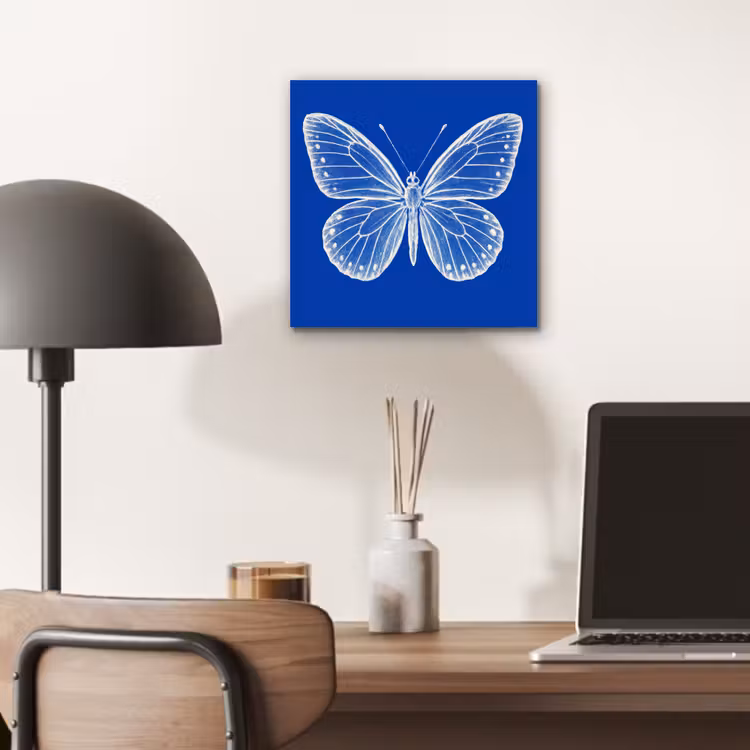 Aluminium schilderij - Vlinder - Wit - Getekend - Stippen — 6