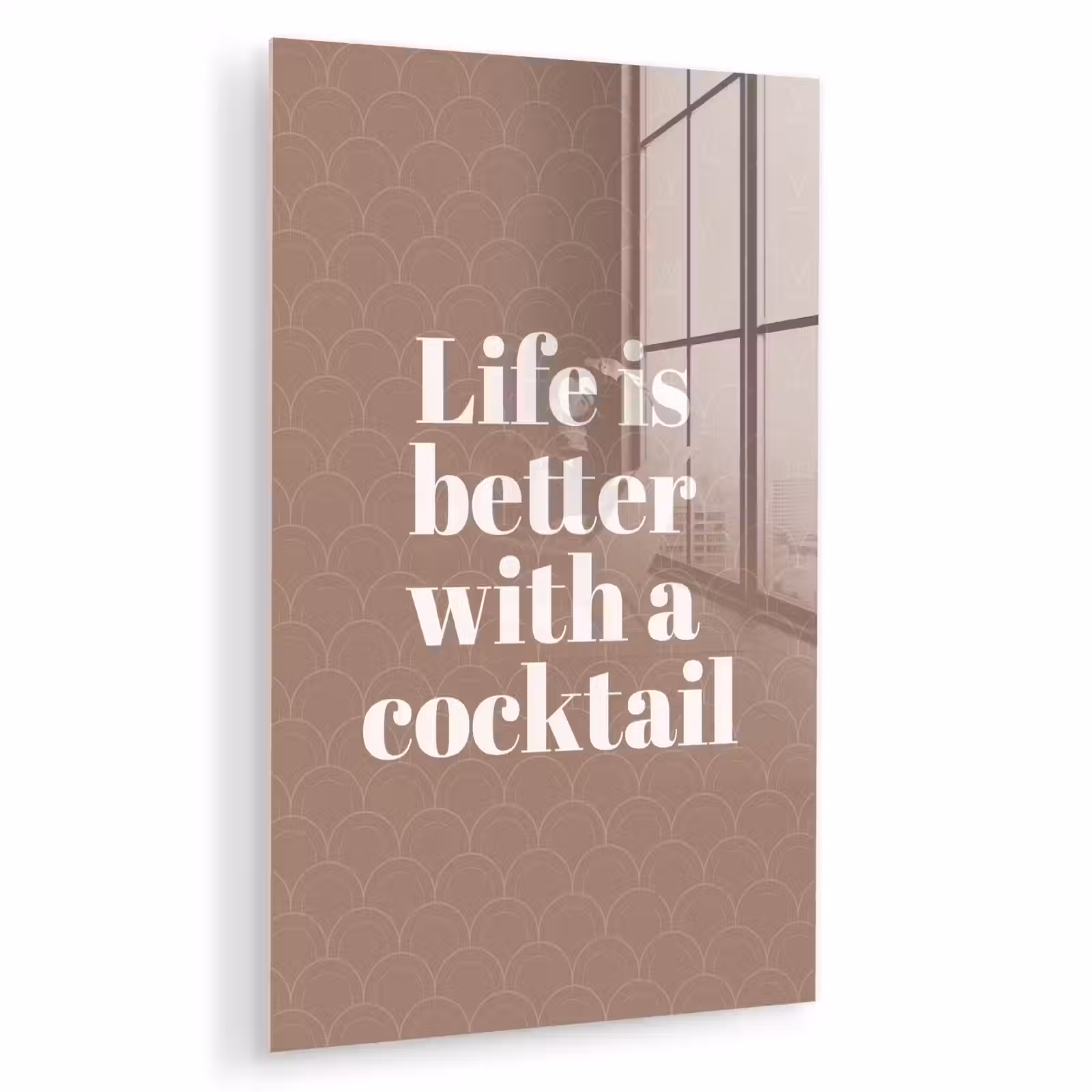 Glas schilderij - Cocktail - Tekst - Patroon - Wit — 1