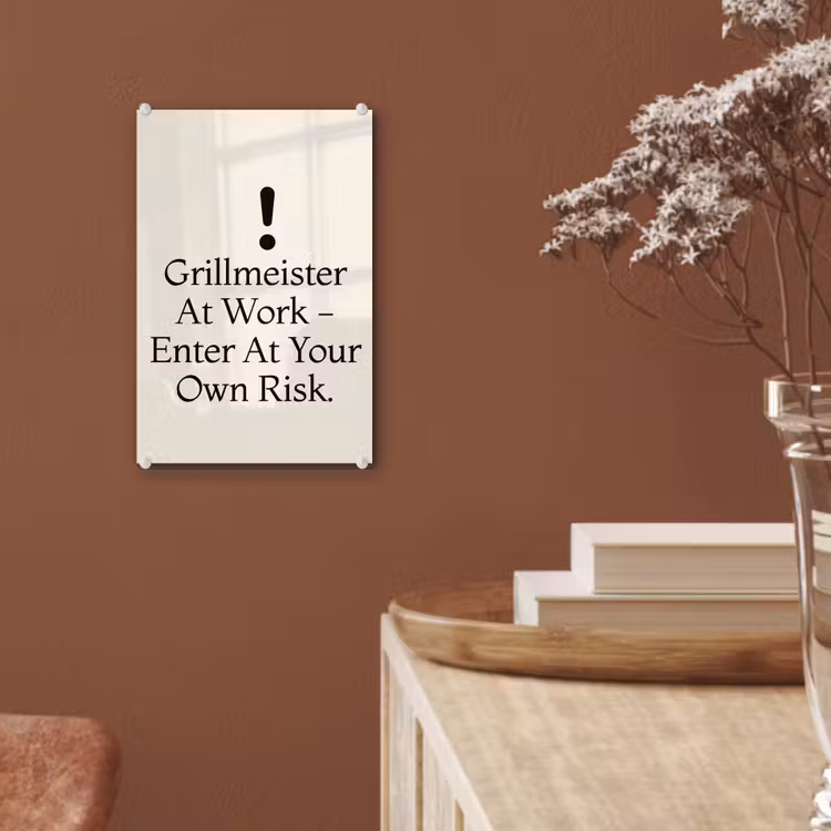 Glas schilderij - Grill - Uitroepteken - Zwart - Tekst — 6
