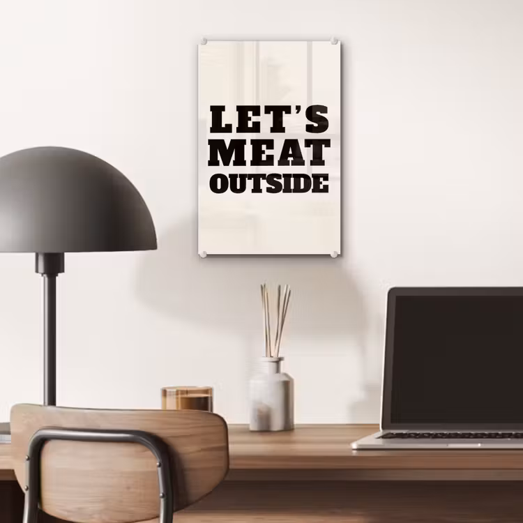 Glas schilderij - Tekst - Blokletters - Zwart - Vlees — 7
