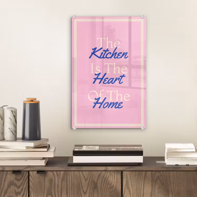 Glas schilderij - Tekst - Blauw - Keuken - Kader — 2