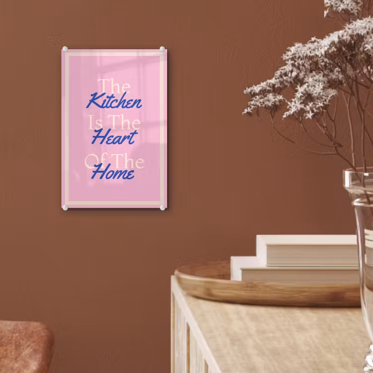 Glas schilderij - Tekst - Blauw - Keuken - Kader — 6