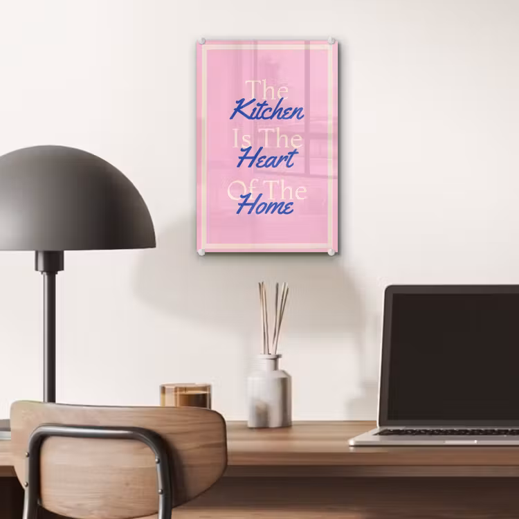 Glas schilderij - Tekst - Blauw - Keuken - Kader — 7
