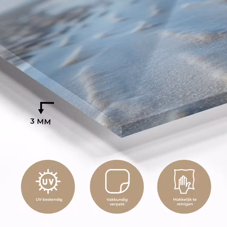 Glas schilderij - Strand - Schild - Water - Blauw — 3